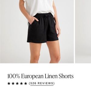 Quince Black Linen shorts size M